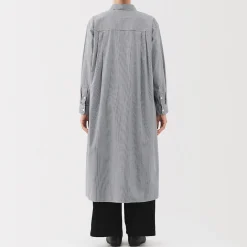 Robe chemise en coton large délavé pour femme