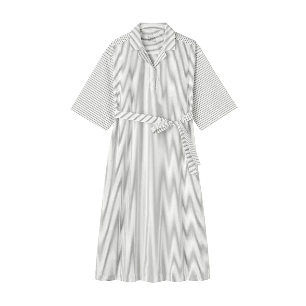 Robe chemise large à manches 3/4 et en coton Quick Dry pour femme