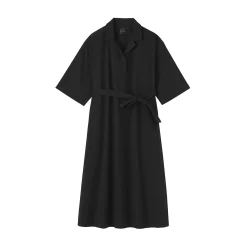 Robe chemise large à manches 3/4 et en coton Quick Dry pour femme