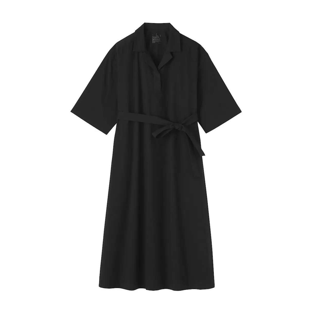 Robe chemise large à manches 3/4 et en coton Quick Dry pour femme