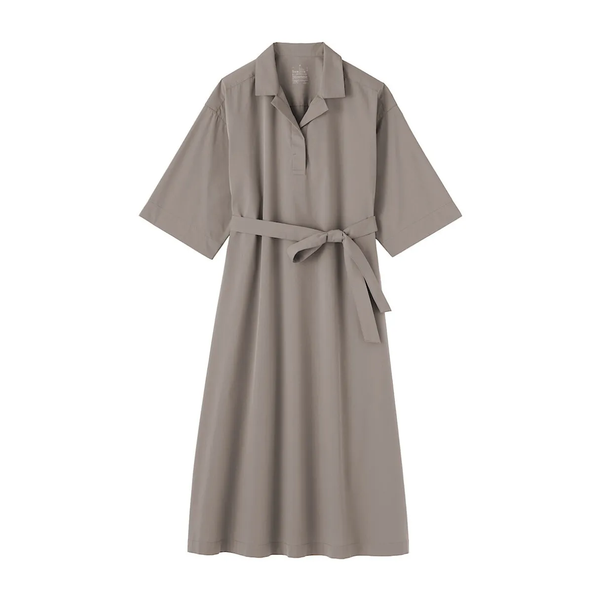 Robe chemise large à manches 3/4 et en coton Quick Dry pour femme