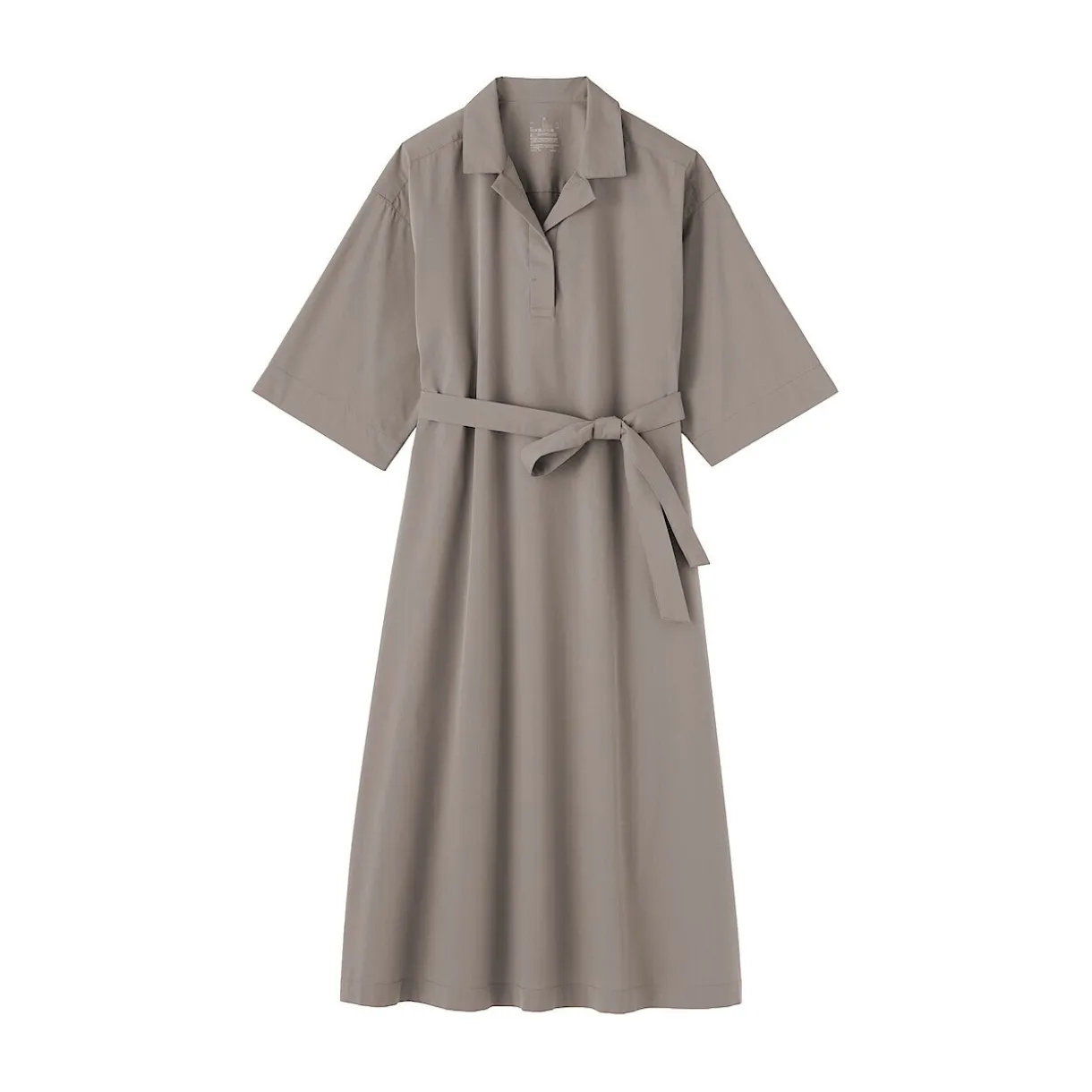 Robe chemise large à manches 3/4 et en coton Quick Dry pour femme