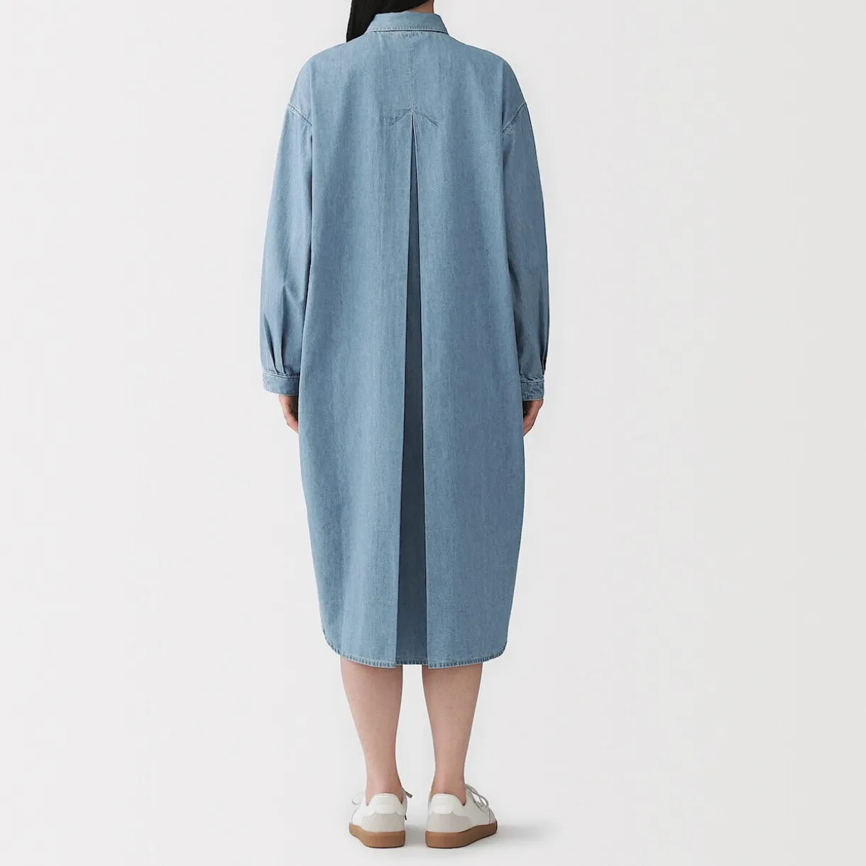 Robe-chemise légère en denim de kapok mélangé pour femme