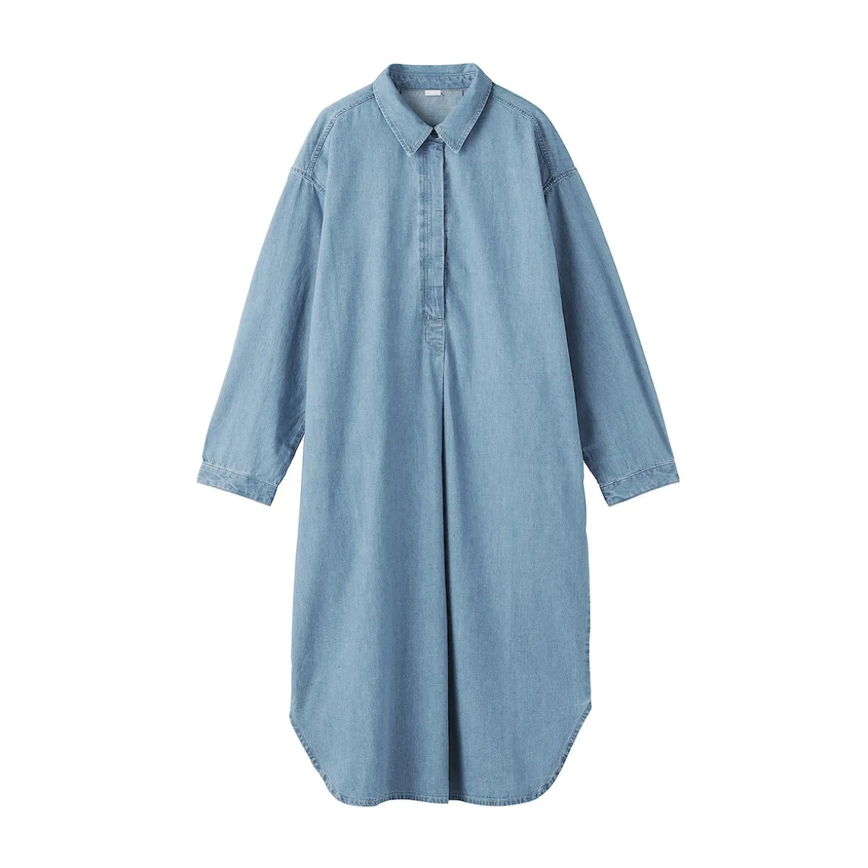 Robe-chemise légère en denim de kapok mélangé pour femme