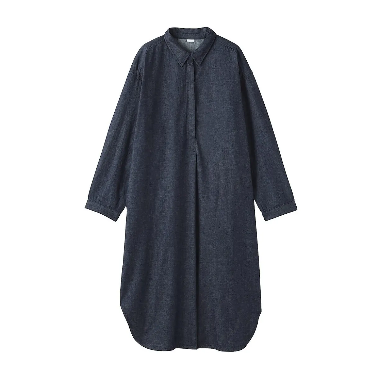 Robe-chemise légère en denim de kapok mélangé pour femme