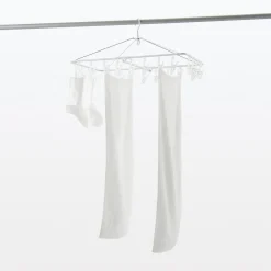 Séchoir rectangulaire pliable en aluminium ‐ 26 pinces