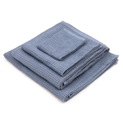 Serviette de bain gaufrée en velours de coton bio