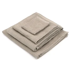 Serviette gaufrée pour le visage en velours de coton bio