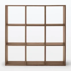 Set de 3 étagères étroites en noyer ‐ 3x3 niveaux(Dont Eco‐part. 3,80 €)