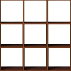 Set de 3 étagères étroites en noyer ‐ 3x3 niveaux(Dont Eco‐part. 3,80 €)