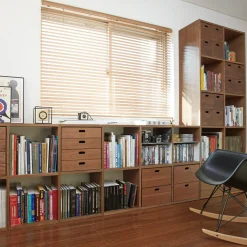 Set de 2 étagères étroites en noyer ‐ 2x5 niveaux (Dont Eco‐part. 5,30 €)