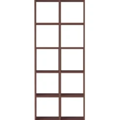 Set de 2 étagères étroites en noyer ‐ 2x5 niveaux (Dont Eco‐part. 5,30 €)