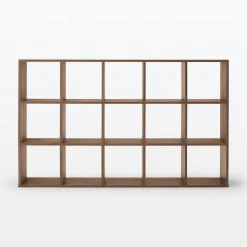 Set de 3 étagères étroites en noyer ‐3x5 niveaux (Dont Eco‐part. 5,30 €)