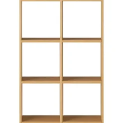 Set de 2 étagères étroites en chêne ‐ 2x3 niveaux (Dont Eco‐part. 2,80 €)