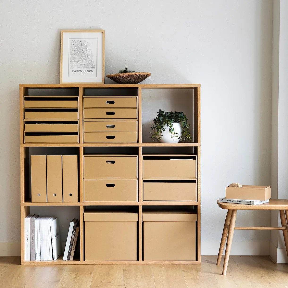 Set de 2 étagères étroites en chêne ‐ 2x3 niveaux (Dont Eco‐part. 2,80 €)