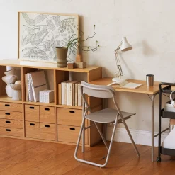 Set de 2 étagères étroites en chêne ‐ 2x3 niveaux (Dont Eco‐part. 2,80 €)