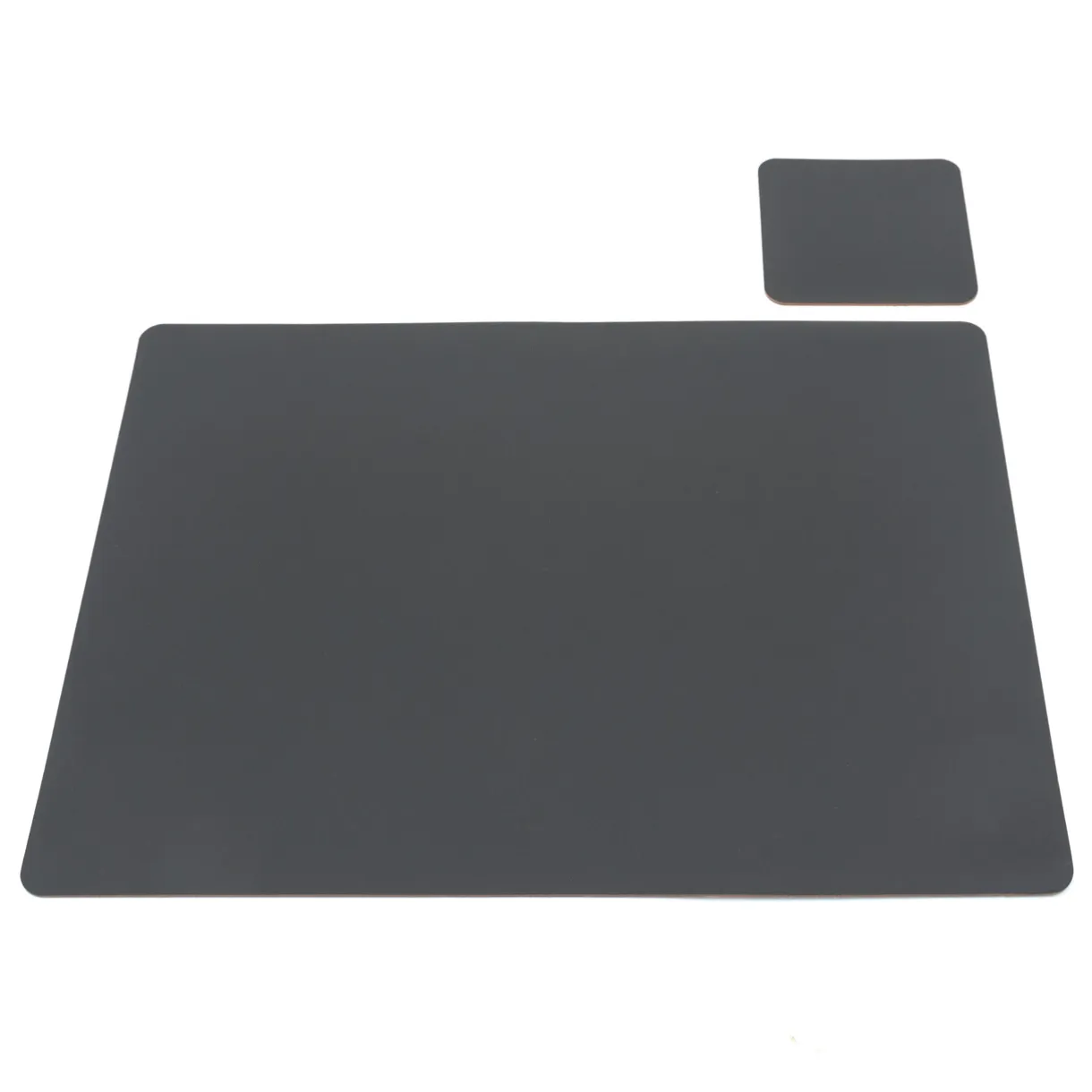 Set de table en cuir recyclé - rectangulaire, Graphite