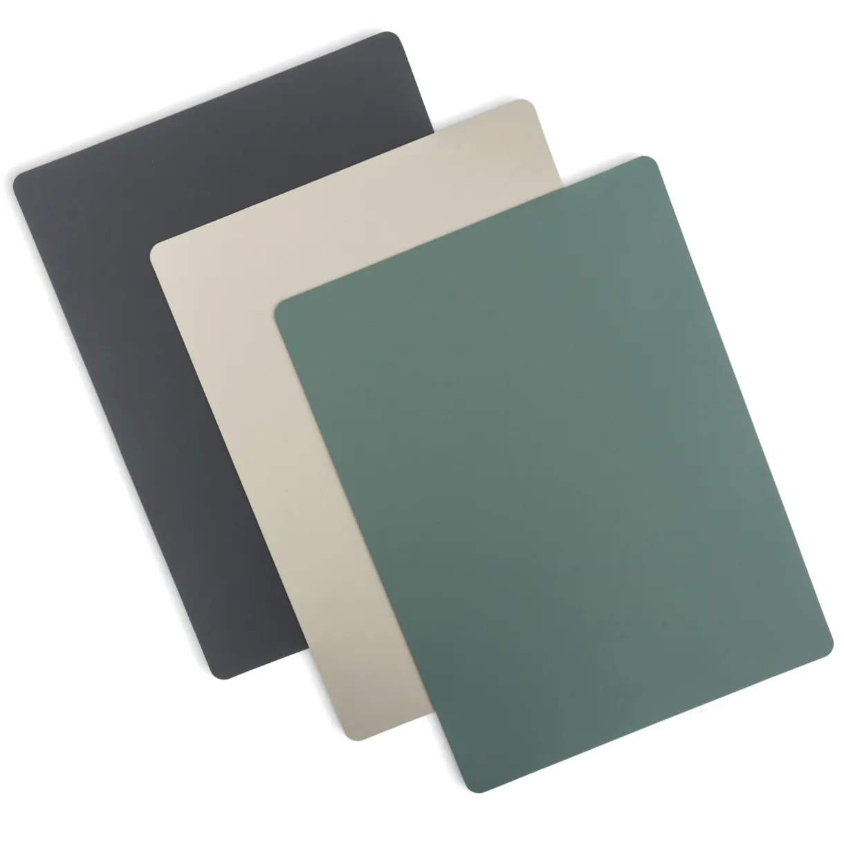 Set de table en cuir recyclé - rectangulaire, Graphite