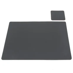 Set de table en cuir recyclé - rectangulaire, Graphite