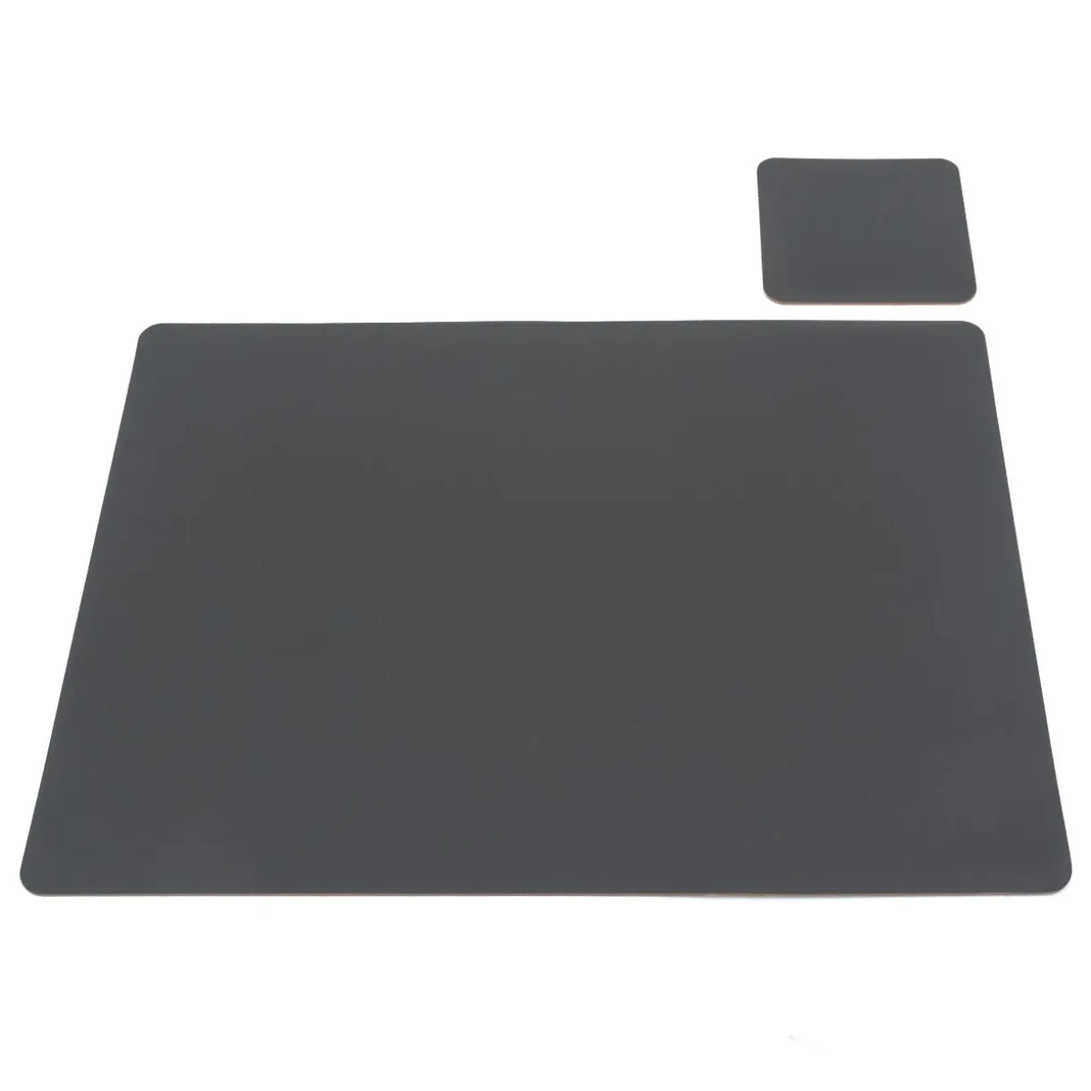 Set de table en cuir recyclé - rectangulaire, Graphite