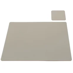 Set de table en cuir recyclé - rectangulaire, Gris Cendré