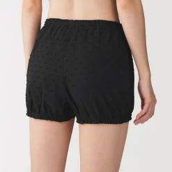 Short ballon en double gaze à pois dobby pour femme