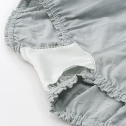 Short ballon en double gaze à pois dobby pour femme