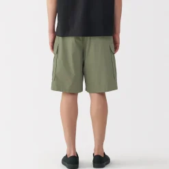 Short cargo en mélange de coton délavé pour homme