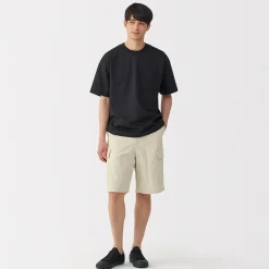 Short cargo en mélange de coton délavé pour homme