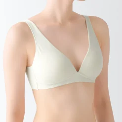 Soutien‐gorge plongeant sans armature en mélange de coton pour femme