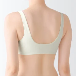 Soutien‐gorge plongeant sans armature en mélange de coton pour femme