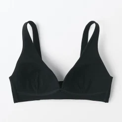 Soutien‐gorge plongeant sans armature en mélange de coton pour femme