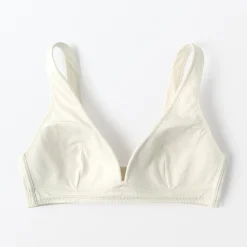 Soutien‐gorge plongeant sans armature en mélange de coton pour femme