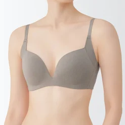 Soutien‐gorge sans armature en mélange de coton avec maintien latéral pour femme
