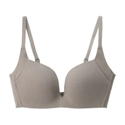 Soutien‐gorge sans armature en mélange de coton avec maintien latéral pour femme