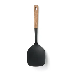 Spatule et cuillère en silicone avec manche en bois