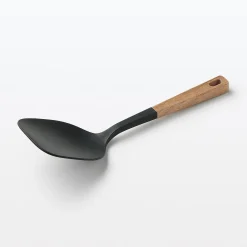 Spatule et cuillère en silicone avec manche en bois
