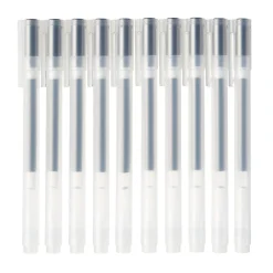 Stylo à bille à encre gel noir - 0,5 mm - Lot de 10