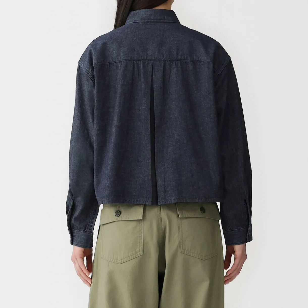 Sur-chemise légère en denim de kapok mélangé pour femme