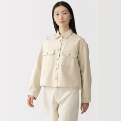 Sur-chemise légère en sergé de kapok mélangé pour femme