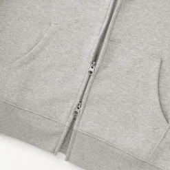 Sweat-shirt à capuche zippé en coton mélangé pour femme