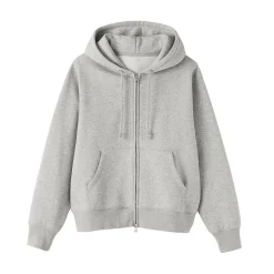 Sweat-shirt à capuche zippé en coton mélangé pour femme