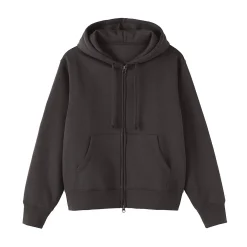 Sweat-shirt à capuche zippé en coton mélangé pour femme