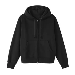 Sweat-shirt à capuche zippé en coton mélangé pour femme