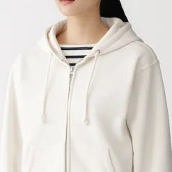 Sweat-shirt à capuche zippé en coton mélangé pour femme