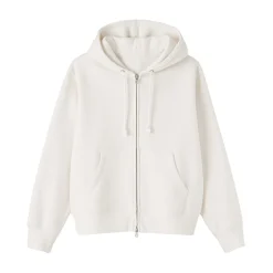 Sweat-shirt à capuche zippé en coton mélangé pour femme