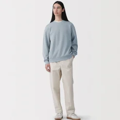 Sweat-shirt à col ras du cou et à double tricot pour homme