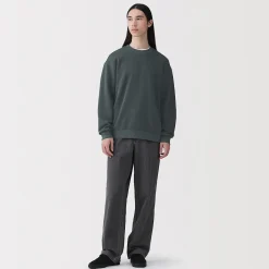 Sweat-shirt à col ras du cou et à double tricot pour homme