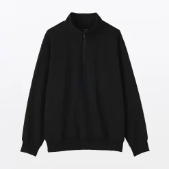 Sweatshirt à demi‐zip en coton mélangé pour homme