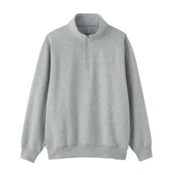 Sweatshirt à demi‐zip en coton mélangé pour homme